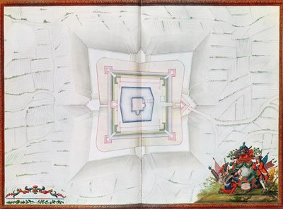 Mapa de Phalsbourg, del Atlas de Luis XIV de French School